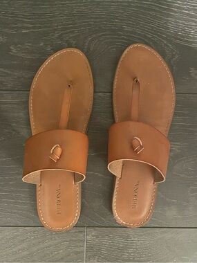 Merona Thong Slide Sandals - Size 9.5 - Brown/Cognac